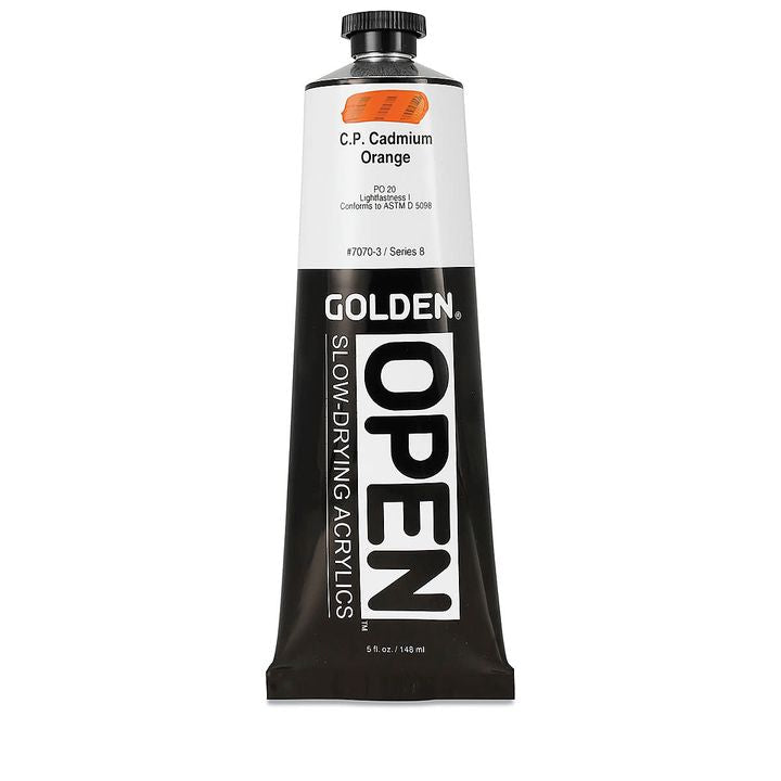 GOLDEN OPEN Slow-Drying Acrylfarbe 148 ml | verschiedene Farbtöne | 7070 Kadmium Oranžová