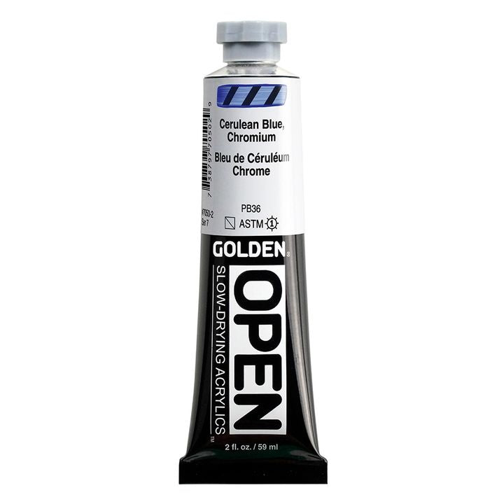 GOLDEN OPEN Slow-Drying Acrylfarbe 59 ml | verschiedene Farbtöne | 7050 Ceruleánová Modrá Chrómová