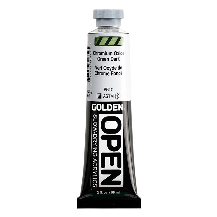 GOLDEN OPEN Slow-Drying Acrylfarbe 59 ml | verschiedene Farbtöne | 7061 Chrómoxidová Zelená Tmavá