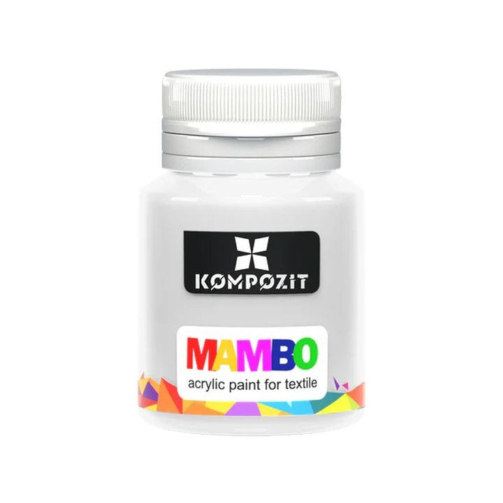 MAMBO Acrylfarbe für Textil und Leder 20 ml | verschiedene Farbtöne | 01 Weiß