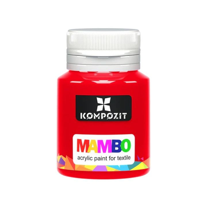 MAMBO Acrylfarbe für Textil und Leder 20 ml | verschiedene Farbtöne | 10 Rot