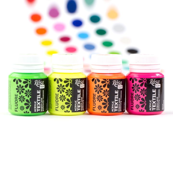 ROSA TALENT Fluoreszierende Textilfarbe 20 ml | verschiedene Farbtöne
