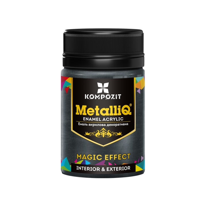 MetalliQ Kompozit Acrylfarbe mit Metalleffekt 70 g | verschiedene Farbtöne | perlschwarz