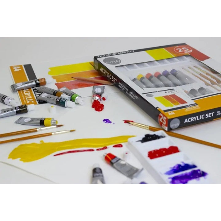 Akrylová sada Daler Rowney s príslušenstvom 25 ks — obrázok 3