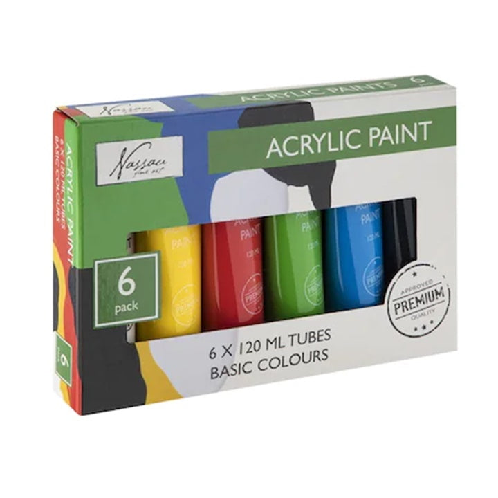 Akrylové farby sada Nassau 6x120ml BASIC COLOURS