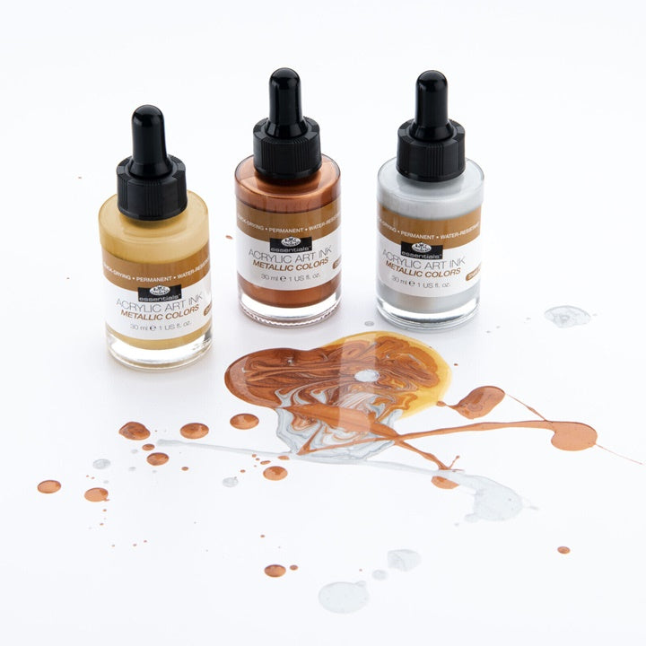 Akrylový atrament Royal & Langnickel metalické farby 3 x 30 ml — obrázok 3