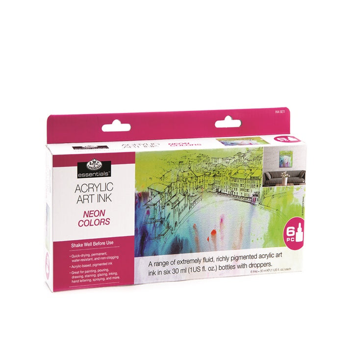 Akrylový atrament Royal & Langnickel neónové farby 6 x 30 ml — obrázok 1