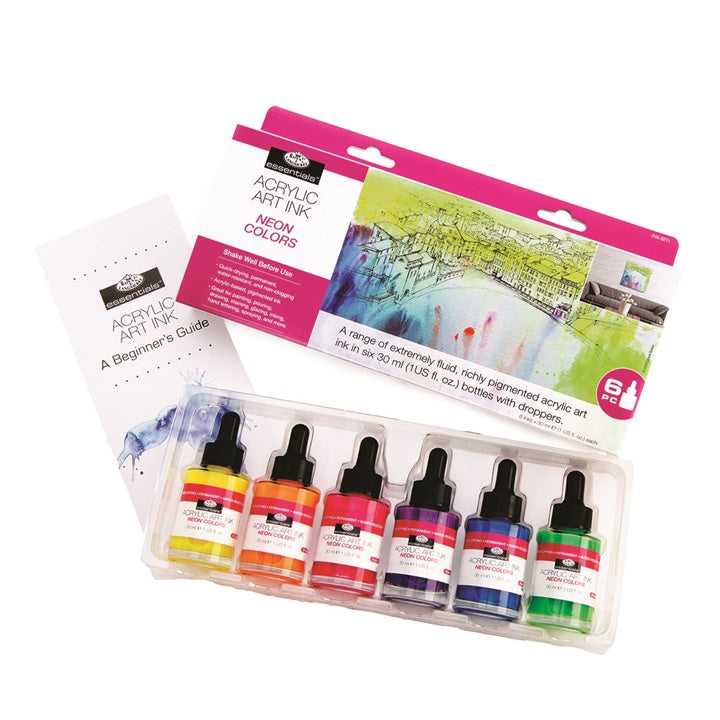 Akrylový atrament Royal & Langnickel neónové farby 6 x 30 ml — obrázok 2