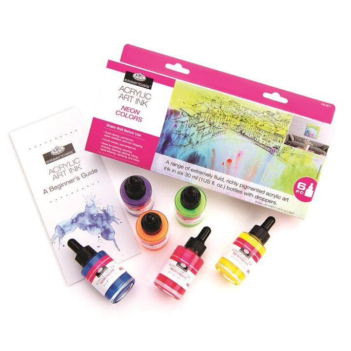 Akrylový atrament Royal & Langnickel neónové farby 6 x 30 ml — obrázok 3