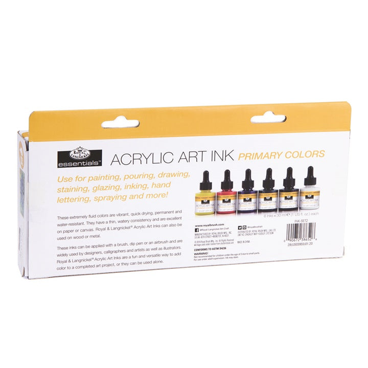 Akrylový atrament Royal & Langnickel základné farby 6 x 30 ml — obrázok 4