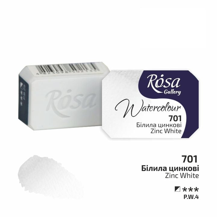 Rosa Gallery Aquarellfarben im Näpfchen 2,5 ml | verschiedene Farben | 701 Zinkweiß