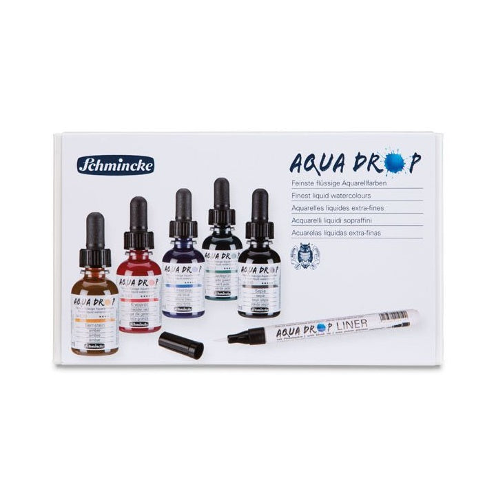 Akvarelové farby Schmincke AQUA DROP - sada 5 x 30 ml + liner — obrázok 1