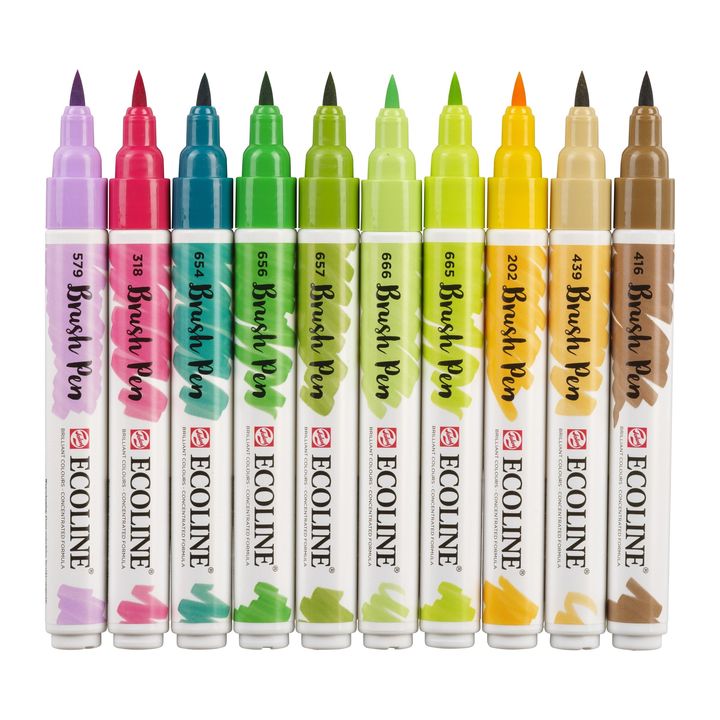Akvarelové perá Ecoline Brush Pen Botanic — obrázok 3