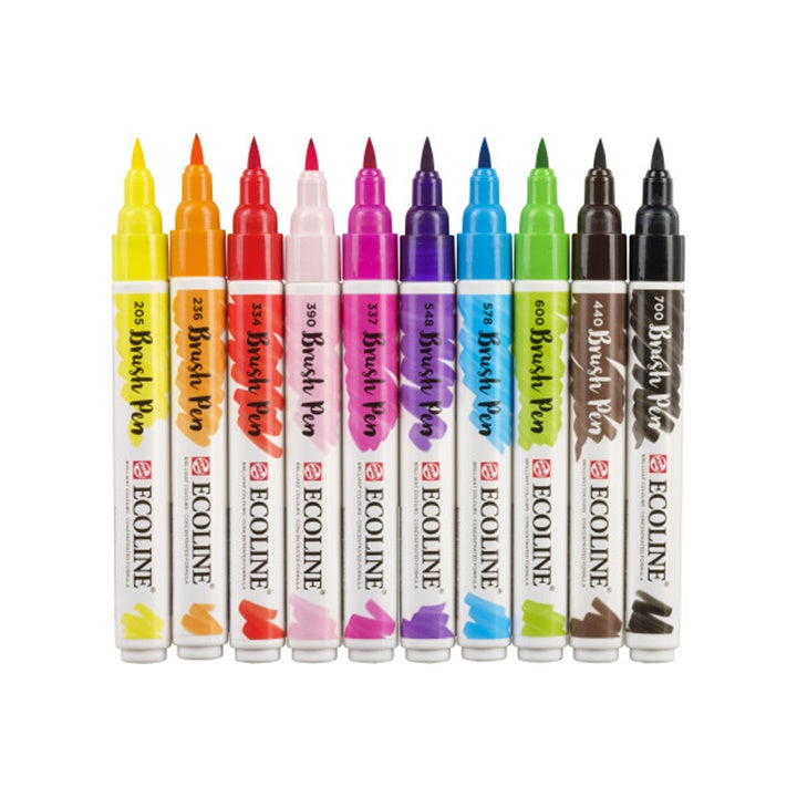Akvarelové perá Ecoline Brush Pen Bright 10 ks — obrázok 2