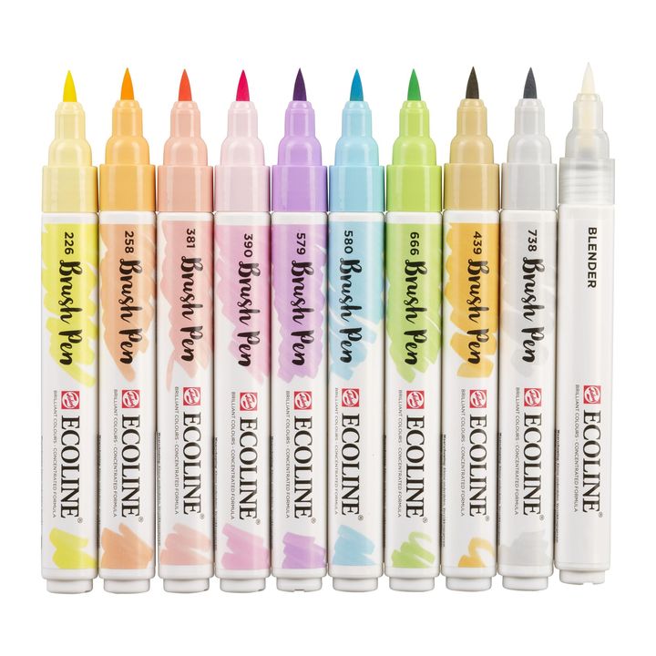 Akvarelové perá Ecoline Brush Pen Pastel — obrázok 3
