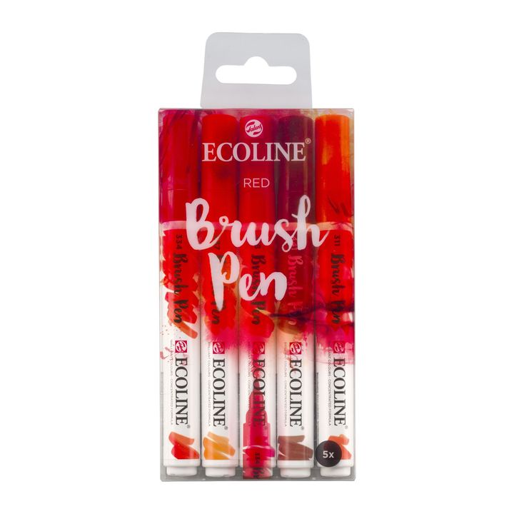Akvarelové perá Ecoline Brush Pen Red — obrázok 1