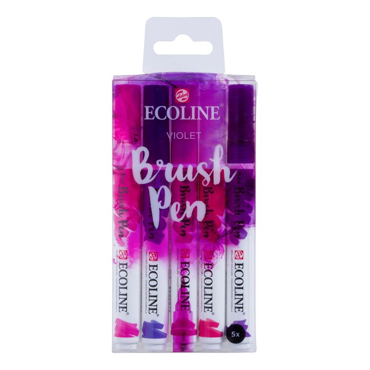 Akvarelové perá Ecoline Brush Pen Violet — obrázok 1