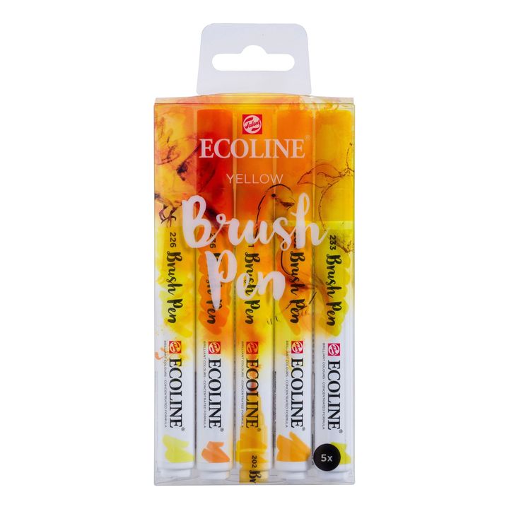 Akvarelové perá Ecoline Brush Pen Yellow — obrázok 1