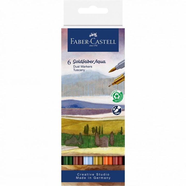 Akvarelové popisovače Goldfaber Aqua Dual set Tuscany
