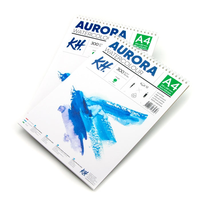 Akvarelový blok AURORA rough so špirálou - 12 listový | rôzne formáty — obrázok 2