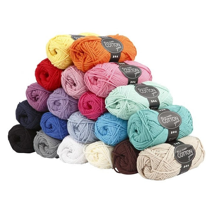 100% reines Baumwollgarn zum Stricken und Häkeln | sortierte Farben | Standard