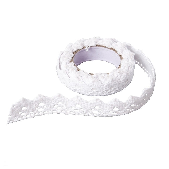 Bavlnená samolepiaca stuha krajka 1.8 m / White