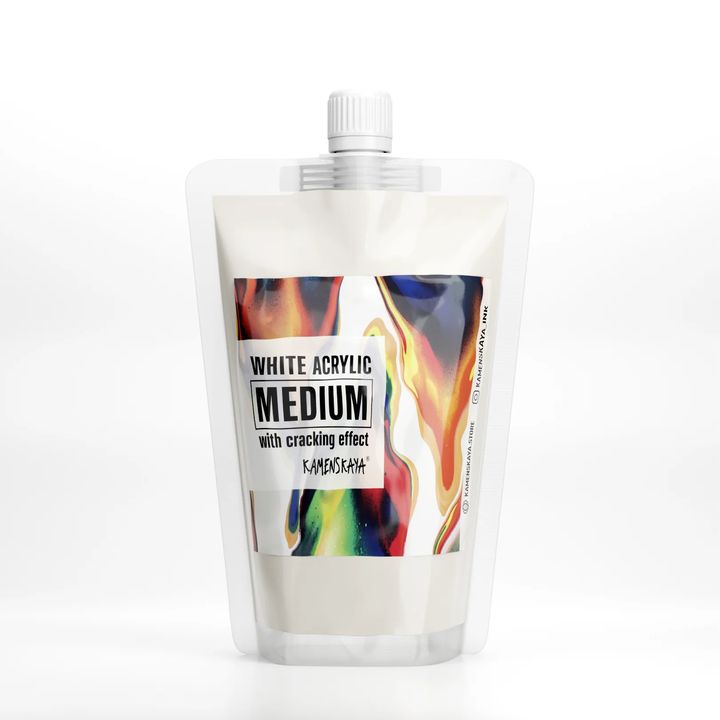 Kamenskaya weißes Acrylmedium mit Craquelé-Effekt | verschiedene Größen | 500 ml