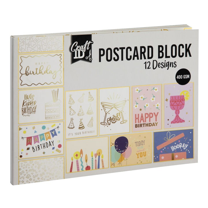 Postkarten-Block 17,6 x 12,5 cm – 12 Designs | verschiedene Motive
