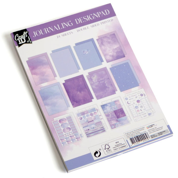 Blok papierov na scrapbooking A5 24 listov fialové — obrázok 1