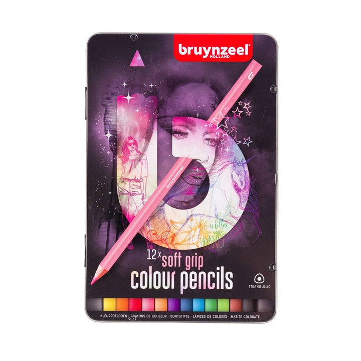 Bruynzeel Dreikant-Buntstifte im Metalletui, 12 Stück | verschiedene Sets — Bild 2