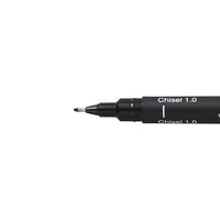 UNI PIN Kreativ-Liner in Schwarz mit Keilspitze | verschiedene Strichstärken | 1.0 mm