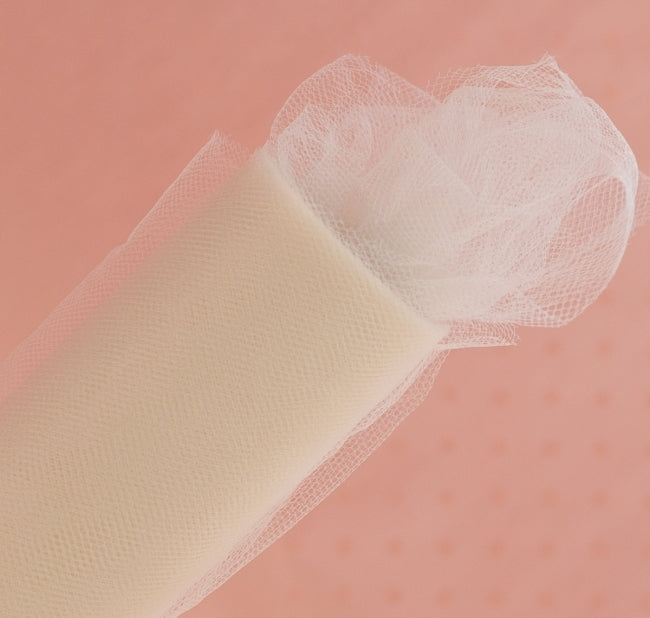 Dekorativer Tüll 15 cm x 9 m | verschiedene Farben | Creme