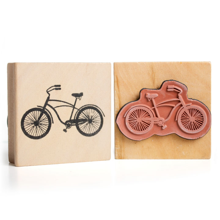Drevená pečiatka bicykel — obrázok 3