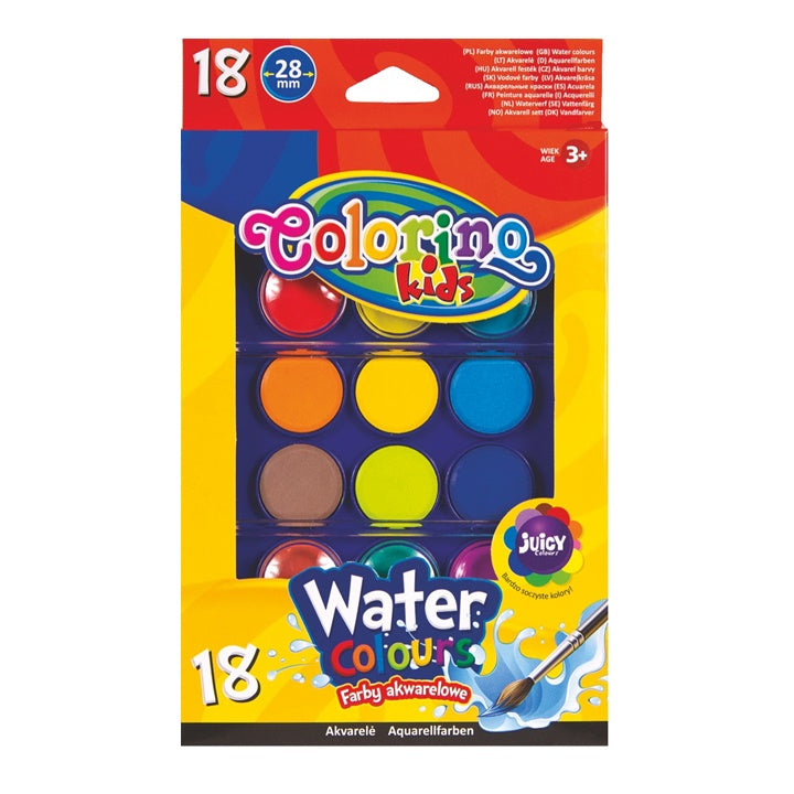 Farebné vodové farby Colorino 18 ks — obrázok 1