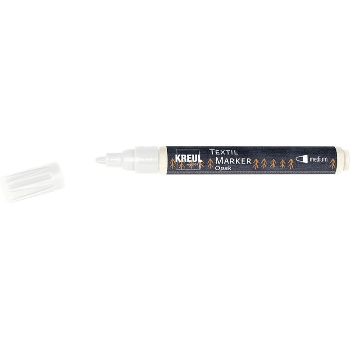 KREUL Opak Textilmarker Medium | verschiedene Farbtöne | weiß