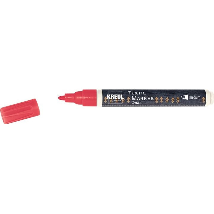 KREUL Opak Textilmarker Medium | verschiedene Farbtöne | rot
