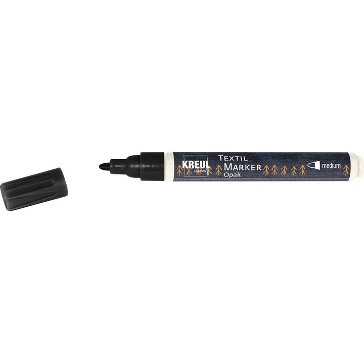 KREUL Opak Textilmarker Medium | verschiedene Farbtöne | schwarz