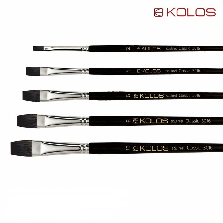 Flachpinsel aus Fehhaar KOLOS Classic 3016 für Aquarellmalerei | ARTMIE