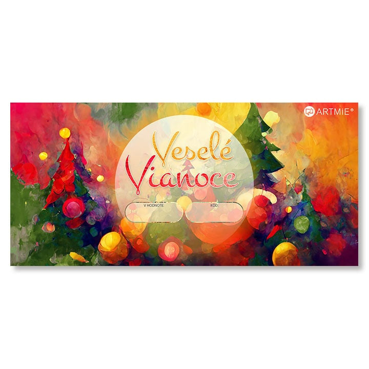 Geschenkgutschein Frohe Weihnachten 1 für Künstlerbedarf | ARTMIE