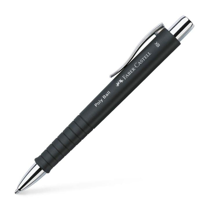 Faber-Castell Poly Ball XB Kugelschreiber mit blauer Tinte | verschiedene Designs | schwarz