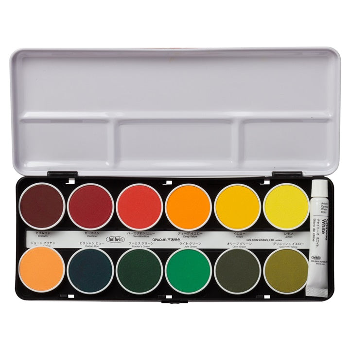 Holbein Cake Colors Opaque Aquarellfarben-Set in Metallbox | ARTMIE