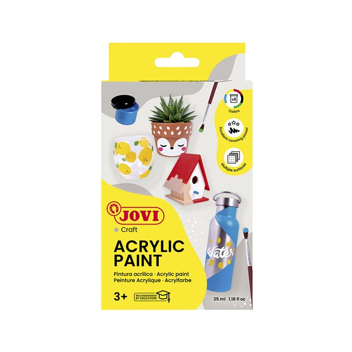 JOVI sada akrylových farieb 6x35 ml + štetec — obrázok 3