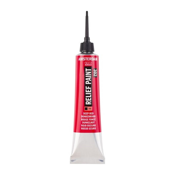AMSTERDAM Relief Paint Konturenfarbe 20 ml | verschiedene Farbtöne | sattes Rot