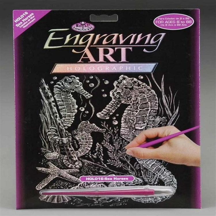 Kreatívny set na engraving A4 - Morský koník