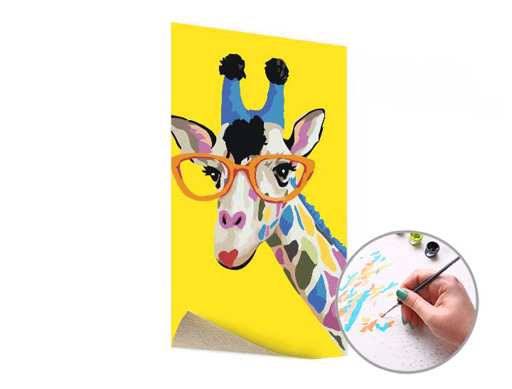 Malen nach Zahlen GIRAFE MIT BRILLE | niedriger Schwierigkeitsgrad — Bild 2