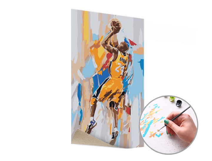 Malen nach Zahlen KOBE BRYANT 24 | Einfacher Schwierigkeitsgrad — Bild 2