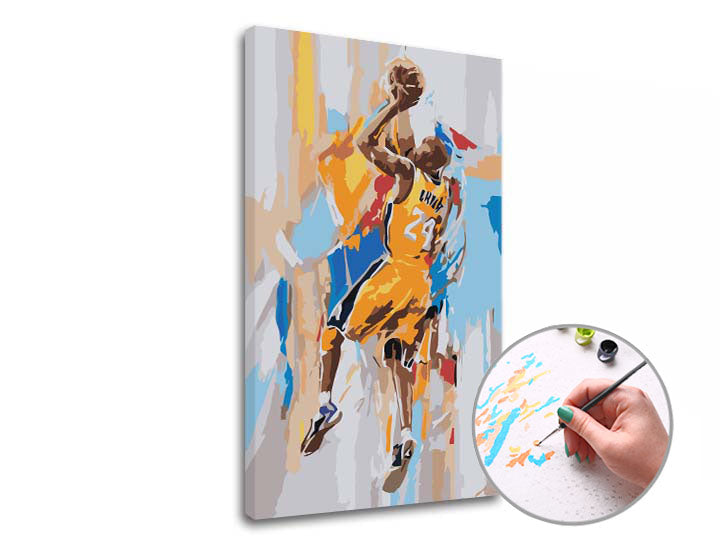 Malen nach Zahlen KOBE BRYANT 24 | Einfacher Schwierigkeitsgrad — Bild 1