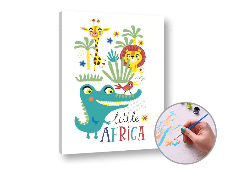 Malen nach Zahlen Set LITTLE AFRICA mit Farben und Pinseln | ARTMIE