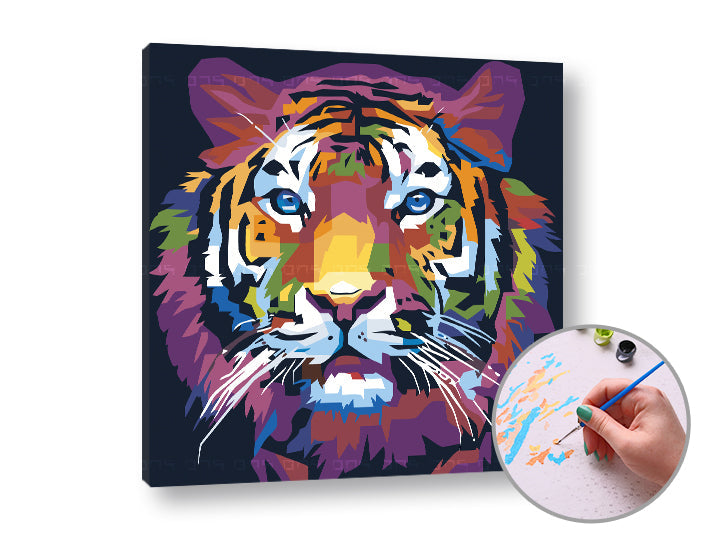 Malen nach Zahlen TIGER JUNGLE | niedriger Schwierigkeitsgrad — Bild 1