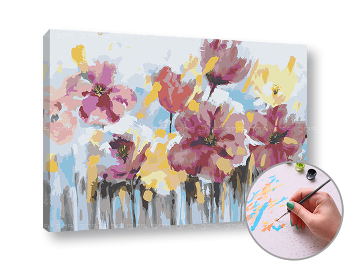 Maľovanie podľa čísel ABSTRACT FLOWERS | nízka náročnosť — obrázok 1